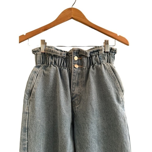 Shein Women's High Rise Cotton Elastic Waist Distressed Denim Jeans Size XS Blue - Picture 2 of 9